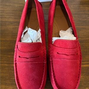 Women’s Hugs Red Suede Penny Loafers